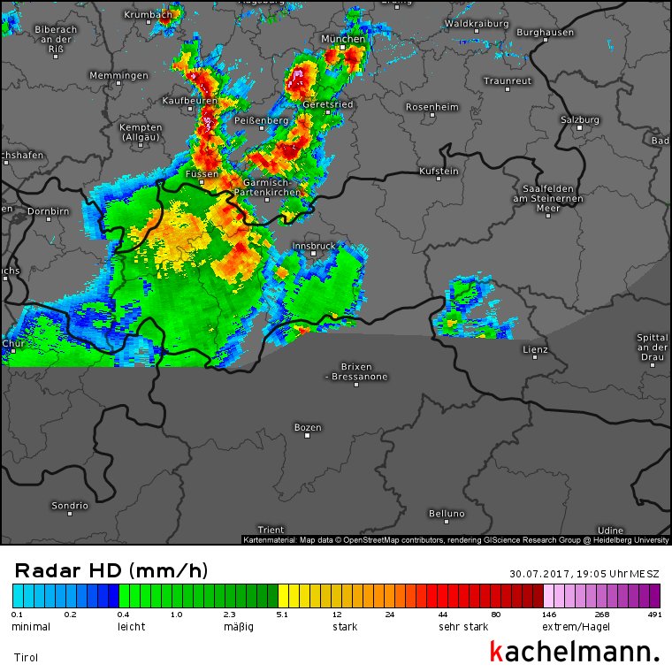 manu_oberhuber's tweet photo. Gewitter mit stürmischem Wind auf Ostkurs, zB. 82 km/h in Haiming. In Kürze #Innsbruck, am Tower wohl >100 möglich.
Radar: @Kachelmannwettr https://t.co/KQGMS8XXub