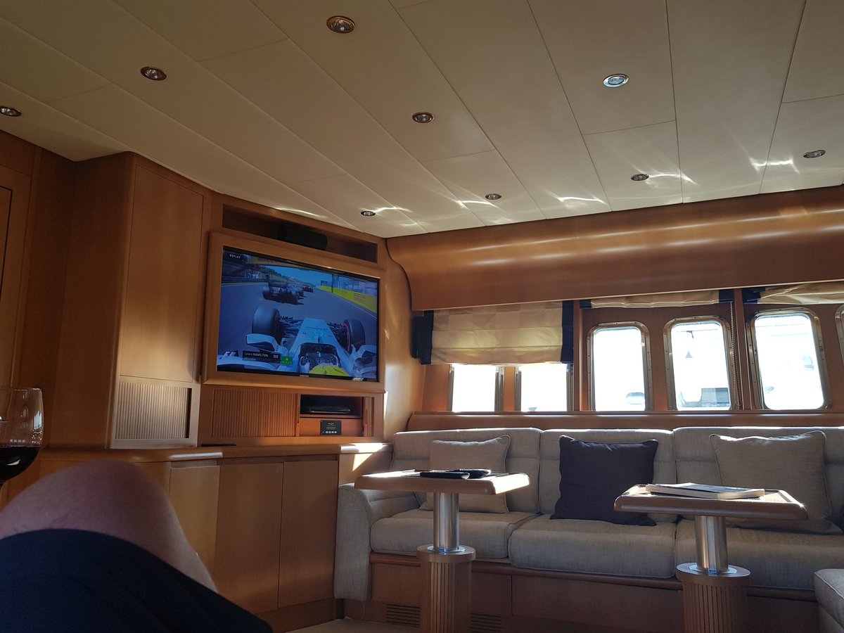 RedBullRacing_'s tweet photo. Pretty good place to watch the boys.... yacht in the med... tough job..... https://t.co/DRZjpo12l6