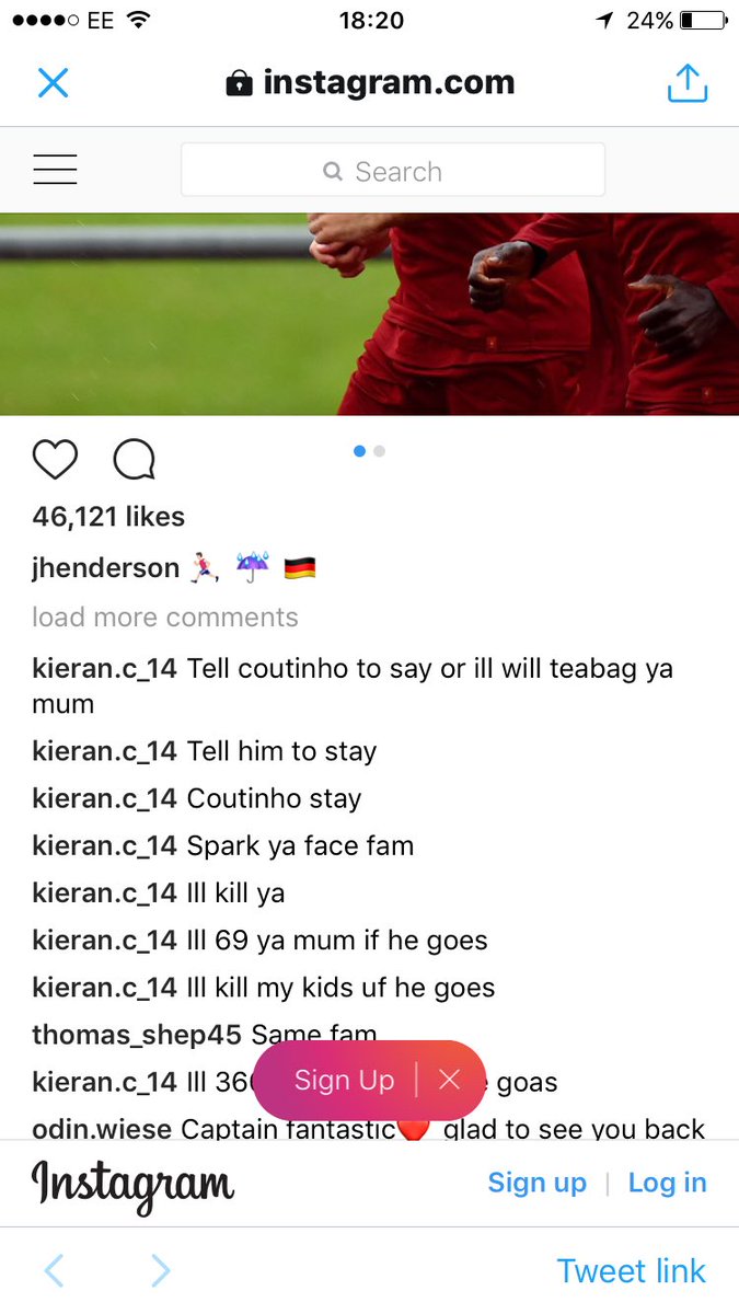 mattyrobson8's tweet photo. Pissing myself at Kieran's comments on @JHenderson photo "I'll kill my kids if he goes" ๐๐๐ #LFC #totalweapon https://t.co/nQQw6C4KyH