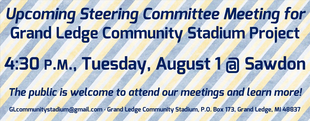GLstadium's tweet image. Tomorrow at 4:30, the GL Community Stadium Project steering committee will be meeting at Sawdon. Everyone is welcome to attend &amp;amp; learn more.