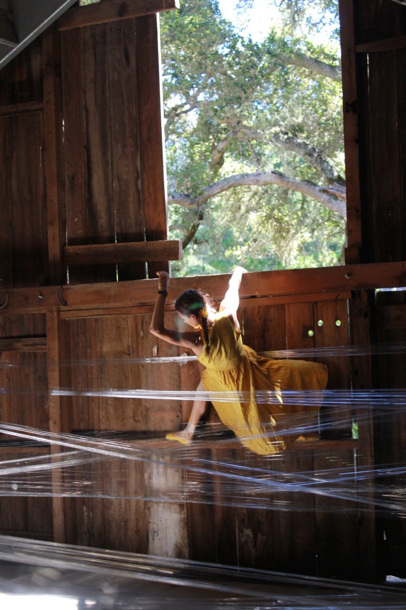 DjerassiProgram's tweet photo. A highlight of Open House, choreographer Katharine Hawthorne's performance in the Old Barn casting wishes for the future. #DjerassiSDM https://t.co/HdpcGRbYUH