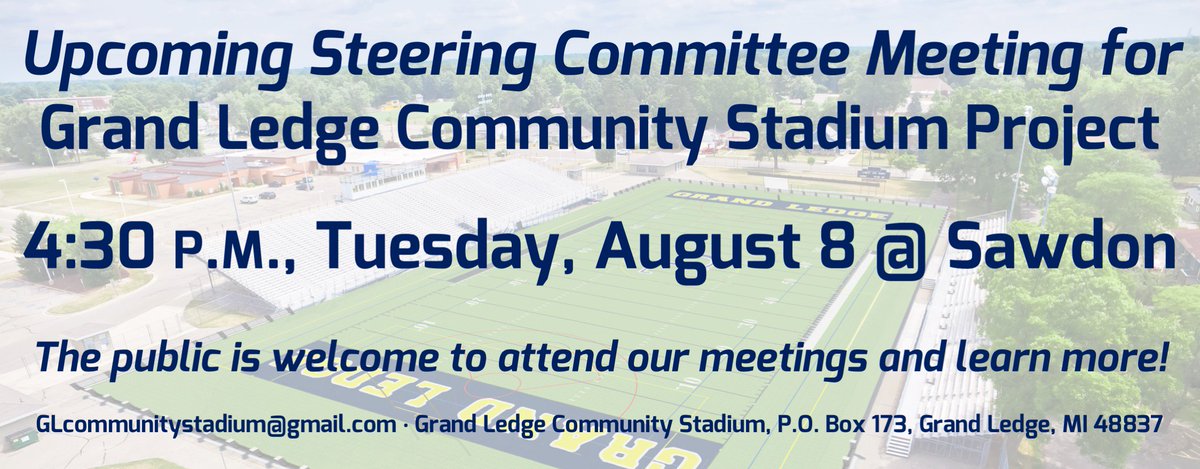 GLstadium's tweet image. Tomorrow at 4:30, the GL Community Stadium Project steering committee will be meeting at Sawdon. Everyone is welcome to attend &amp;amp; learn more.