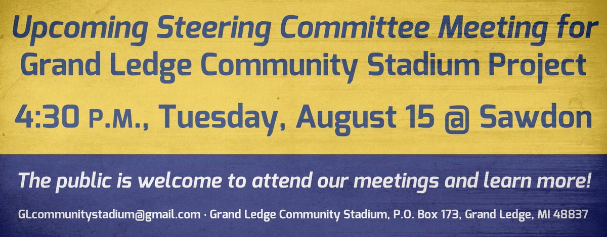 GLstadium's tweet image. Tomorrow at 4:30, the GL Community Stadium Project steering committee will be meeting at Sawdon. Everyone is welcome to attend &amp;amp; learn more.