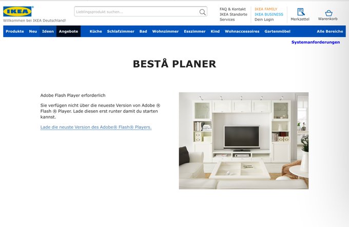 So @IKEA wants to use #HomeKit and #ARKit but still uses #Flash on their site? https://t.co/26vD9e1k<a class="tags" target="_blank" title="On Twitter" href="/?out=eyJ0eXAiOiJKV1QiLCJhbGciOiJIUzUxMiJ9.eyJpYXQiOjE3MjYxMzA3NjksImlzcyI6InR3cG9ybnN0YXJzLmNvbSIsIm5iZiI6MTcyNjEzMDc2OSwiZXhwIjoxNzU3NjY2NzY5LCJyZWRpcmVjdF91cmwiOiJodHRwczovL3R3aXR0ZXIuY29tL0lLRUEifQ.ITCzhFjU7O-fYoYQ9dwD6PN2Co6uRdWcZNigUWmfdq6SwVEYToE3zKEIE0zeU8xd_ODqyVKJ5MAZdOD61-HLzg">@IKEA</a><a href="/tag/homekit"class="tags">#HomeKit</a><a href="/tag/arkit"class="tags">#ARKit</a><a href="/tag/flash"class="tags"><span>#flash</span></a>