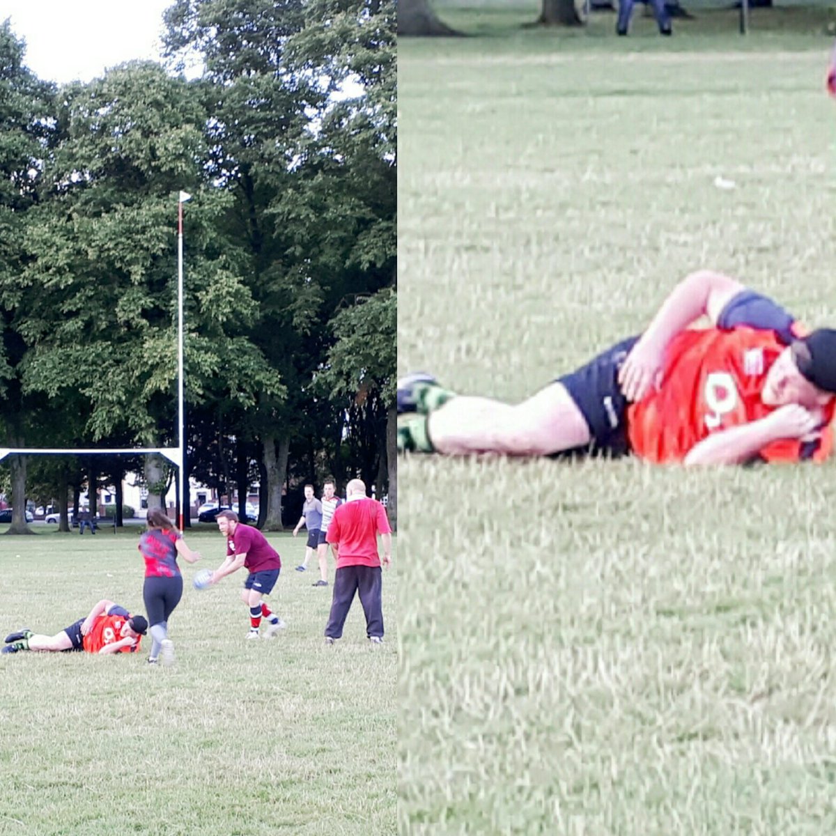 TouchOutlaws's tweet photo. Our boy @KA_Sargeant3 taking 5 during our last #TouchRugby sesh Thursday
#JustChillin #StylingItOut #CatchinRays https://t.co/7xaJbTMrPt