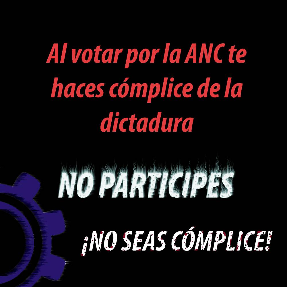 ProudeUCV's tweet photo. Al votar por la #ANC te haces cómplice de la dictadura. ¡No partícipes, no seas cómplice! #NoALaANC #30Jul https://t.co/V8anBMfdoC