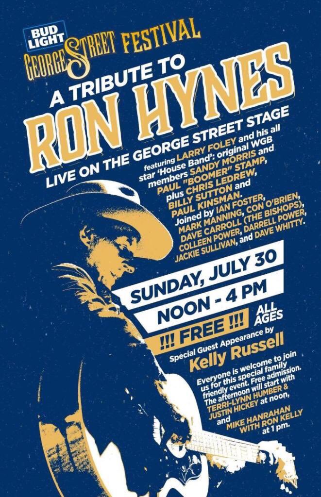 It's raining, so our Ron Hynes set at #GSF2017 is now Regatta eve, Tues aft 2-4pm. Free & family friendly. Pip off work & come on down!