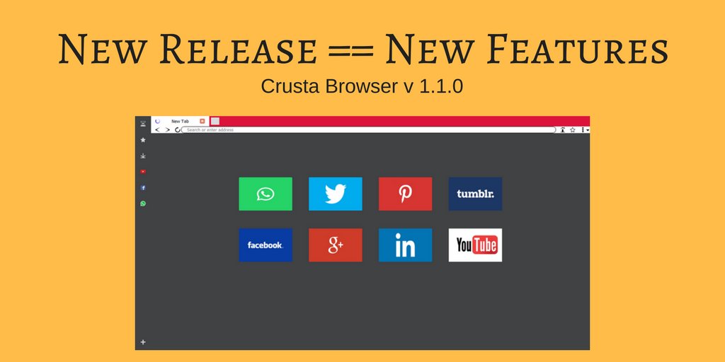 CrustaBrowser's tweet photo. Crusta Browser version 1.1.0 is out --download from @sourceforge or
https://t.co/wzlO8j8ubj https://t.co/6LhKVkTF7R