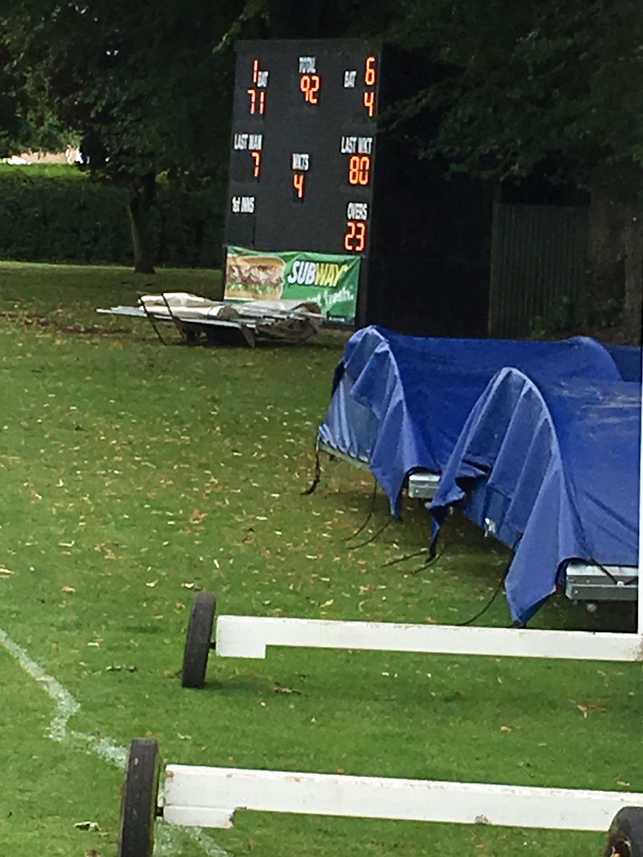 Score here at drinks <a href="/BourneCC/">Bourne Cricket Club</a> <a href="/pngmorgan/">Pete Morgan</a> on 71* - dropped at slip by <a href="/bendyakhtar/">Ajaz Akhtar</a> (dolly) on 48 !