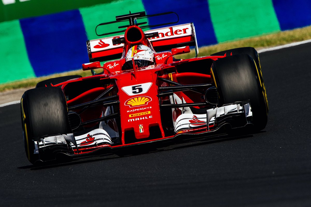 ScuderiaFerrari's tweet photo. Splendid one-two number 83 for the Scuderia! #Seb5 P1 #Kimi7 P2 great team work 🙌🏼 #HungarianGP #ForzaFerrari https://t.co/28VzsuuTNS