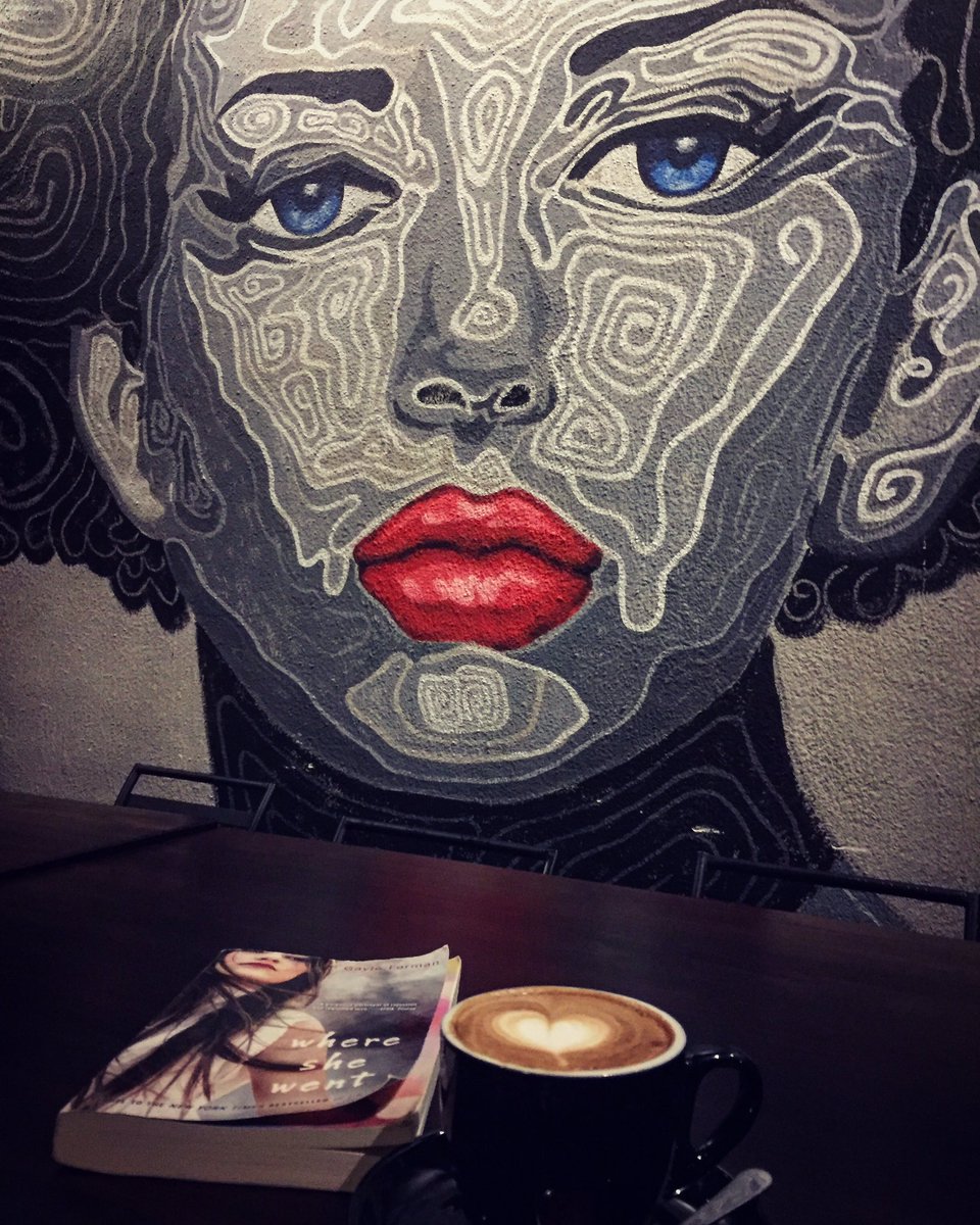phep2x's tweet photo. Great mural art, book and coffee. :) laf. https://t.co/3DJeNS1Cjf