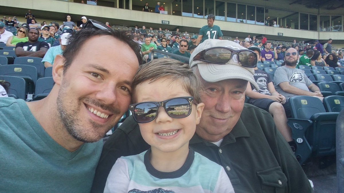 3 generations enjoying an awesome Sunday <a href="/LFFStadium/">Lincoln Financial Field</a> #EaglesCamp