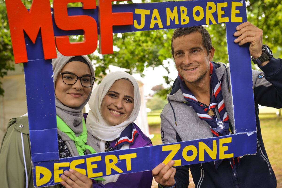Earlier <a href="/BearGrylls/">Bear Grylls OBE</a> dropped in on the <a href="/UKMuslimScout/">UK Muslim Scout</a> Jamboree as part of #BearInTheAir