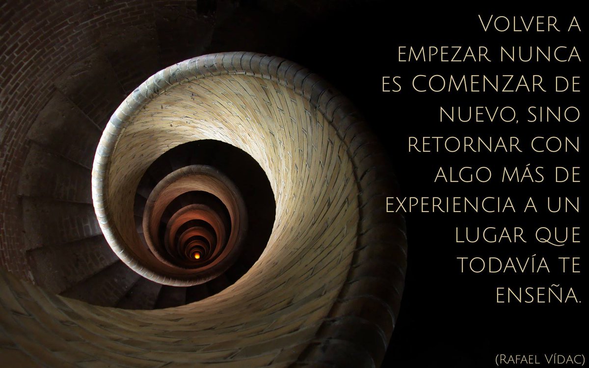 Rafael_Vidac's tweet photo. Volver a empezar nunca es comenzar de nuevo, sino retornar con algo más de experiencia a un lugar que todavía te enseña. https://t.co/RF2KOsQ9t5