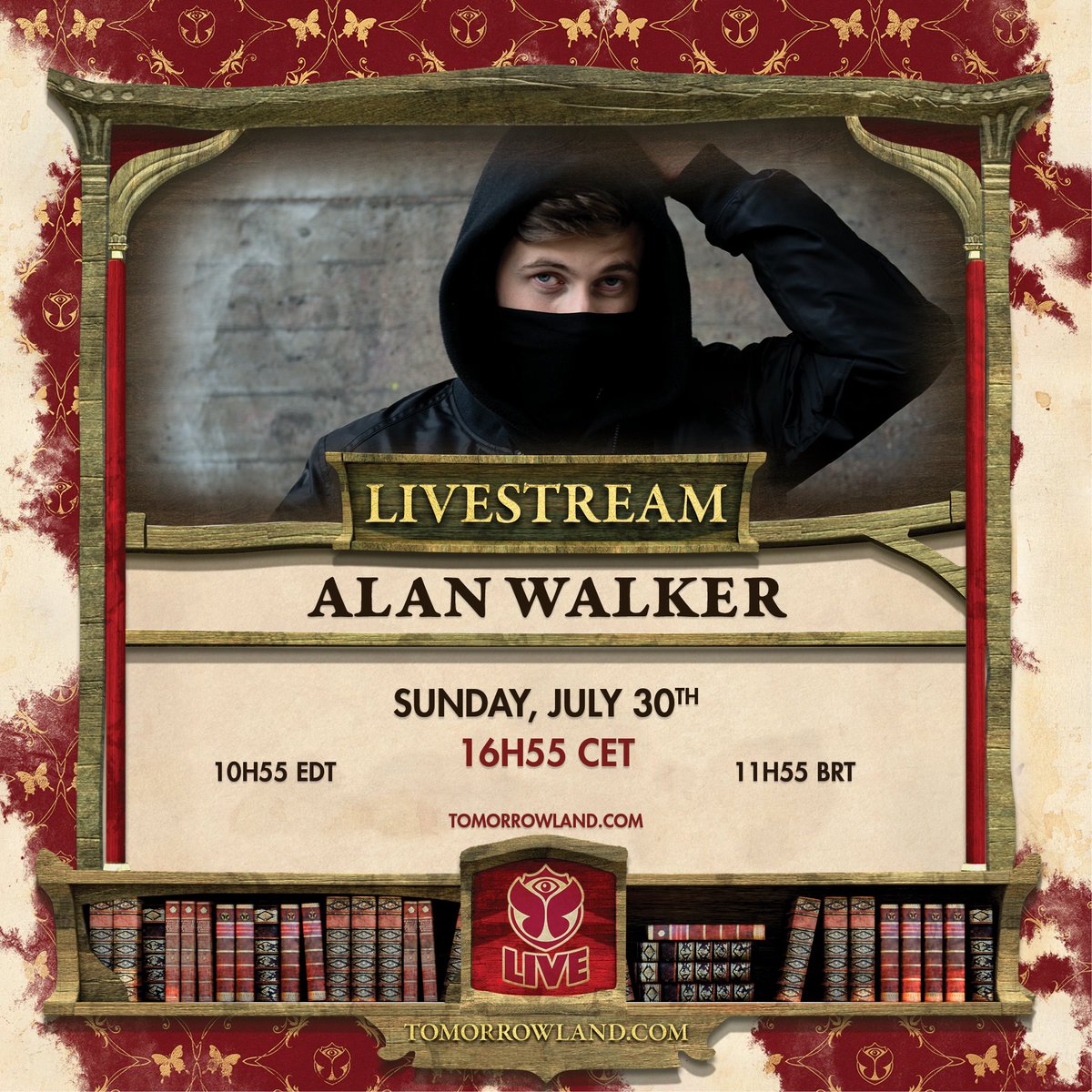 IAmAlanWalker's tweet photo. Excited for my @tomorrowland show today! Watch it LIVE in an hour🔥 https://t.co/w6owXR8uBH