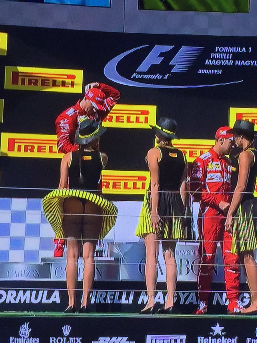 Troianzi's tweet photo. @ScuderiaFerrari thanks kimi that's for your job @MercedesAMGF1 #seb5 #HungarianGP @SkySportF1HD https://t.co/WgGmq78LFa