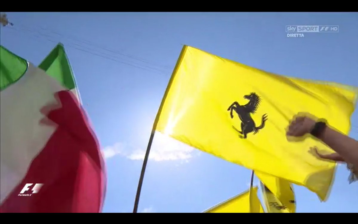 SkySportF1's tweet photo. Tutta la gioia della @ScuderiaFerrari 🔴🇮🇹 #SkyMotori https://t.co/d30nDipctD