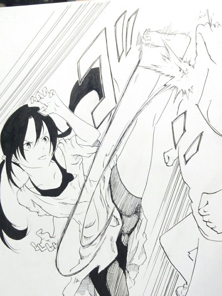 戦う女の子描いてみた!
男くそ適当やけどねw 