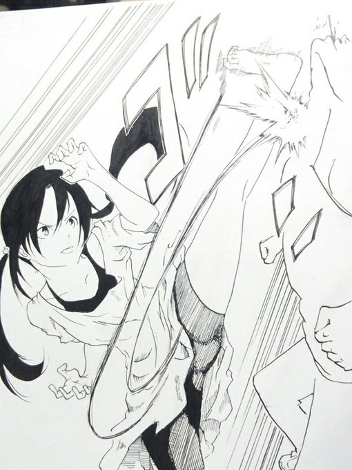 戦う女の子描いてみた!
男くそ適当やけどねw 