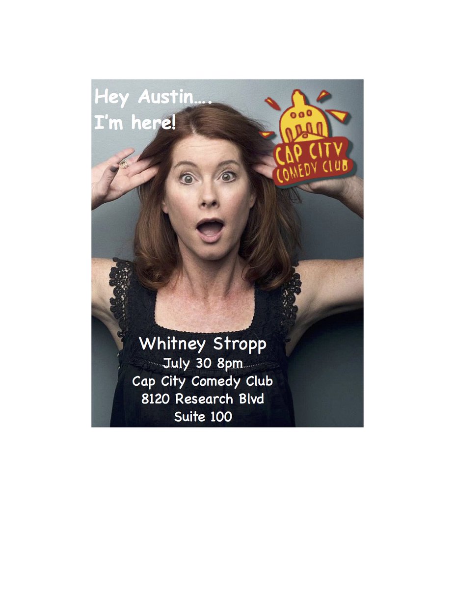 whitneystropp's tweet photo. Hey #Austinites! I'm performing tonight @CapCityComedy. It could be the best 3-4 minutes of your life! ;) #openmic #momlife #standupcomedy https://t.co/ws1CzSycLa