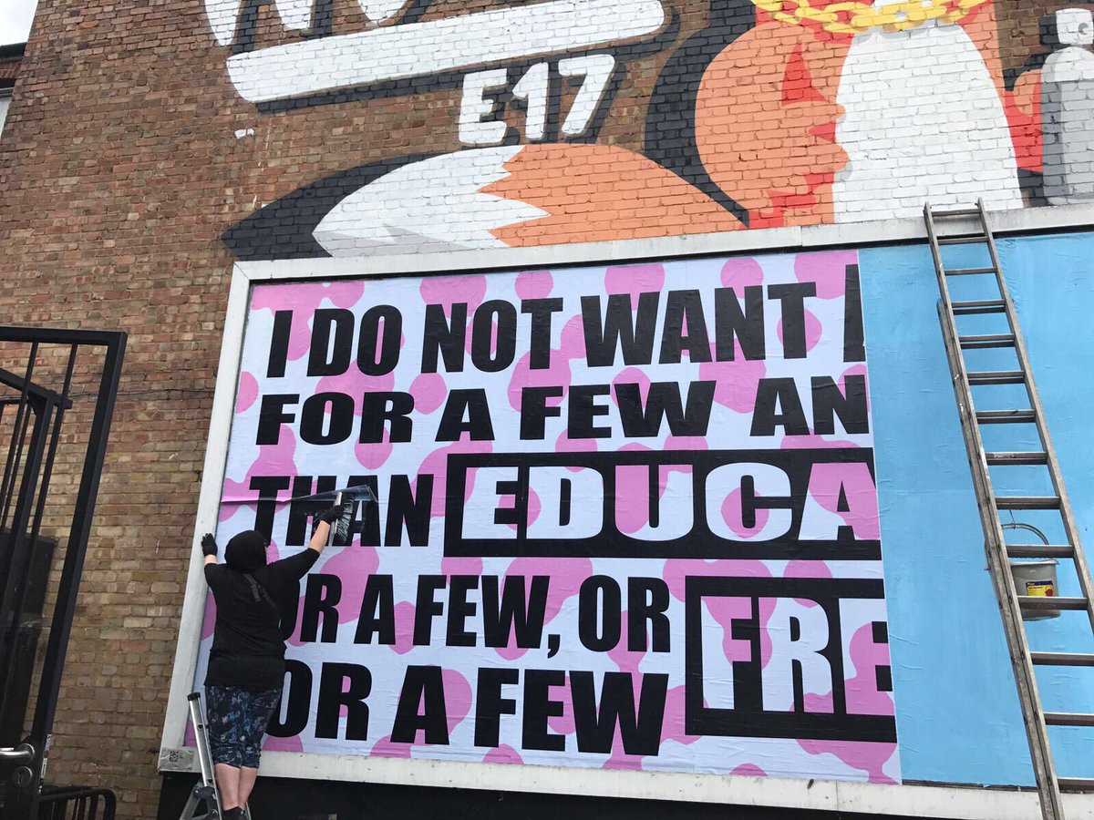 woodstreetwalls's tweet photo. Waited a long time to this...@aidaprints paste up on @E17woodstreet - with wise words from #WilliamMorris #giveartistsspace https://t.co/6pZpZZXevq