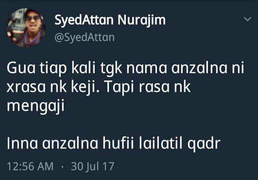 benanwar_'s tweet photo. Bermula dengan seketul nama Anzalna, berakhir dengan ostazah muka bengis pegang rotan. Berdekah aku gelak sebabkan dorang ni 😂😂 https://t.co/ZBMx8uBSVI