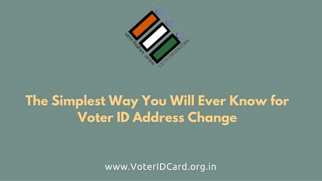 #VoterID

Hello!!
Change your Address on Voter's Card quickly today, here is the calculative way for it: goo.gl/JoiKeU