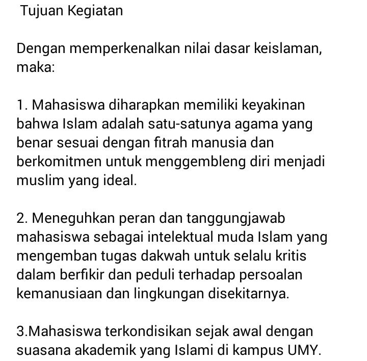 Jadi selain wajib bagi peserta didik baru UMY, kegiatan ini juga berguna untuk mengembangkan intelektual keislaman kita loh :)