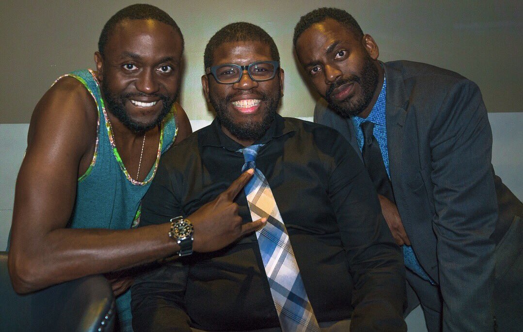 suitedcomedy's tweet photo. a couple street performers came and did work for us Friday night!! @byronbowers @LLQJ206 and @barvonblaq https://t.co/FFgbQaokBv