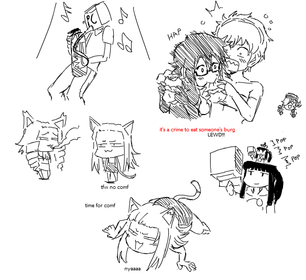 Random doodles from the past few days. 
