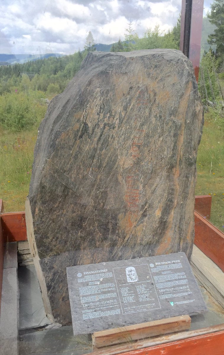 Kristel_Zilmer's tweet photo. The Einang runestone with its inscription in the elder futhark, from around the 4th century. https://t.co/Frl5bxmXAi