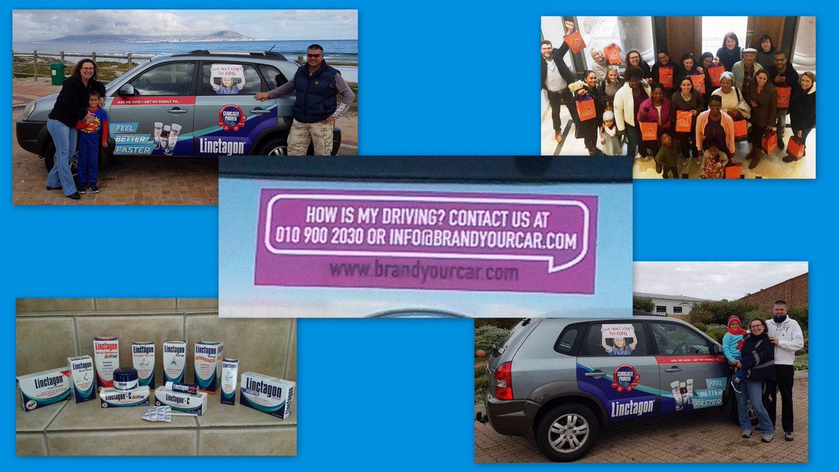 GillianHarding7's tweet photo. Thanks @BrandyourcarSA been an ambassador for #Linctagon during their #FeelBetterFaster campaign. A great way to earn extra cash & have fun https://t.co/JwhGoCpOVm