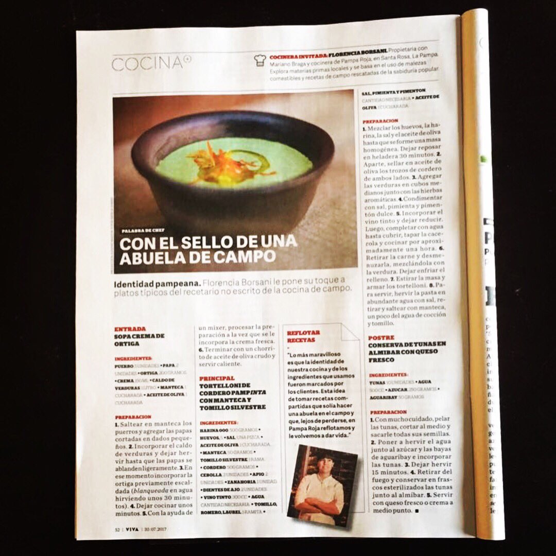 Hoy domingo, nuestra anfitriona y cocinera Flor Borsani amaneció en VIVA de <a href="/clarincom/">Clarín</a>, contando algunas recetas clásicas de Pampa Roja.