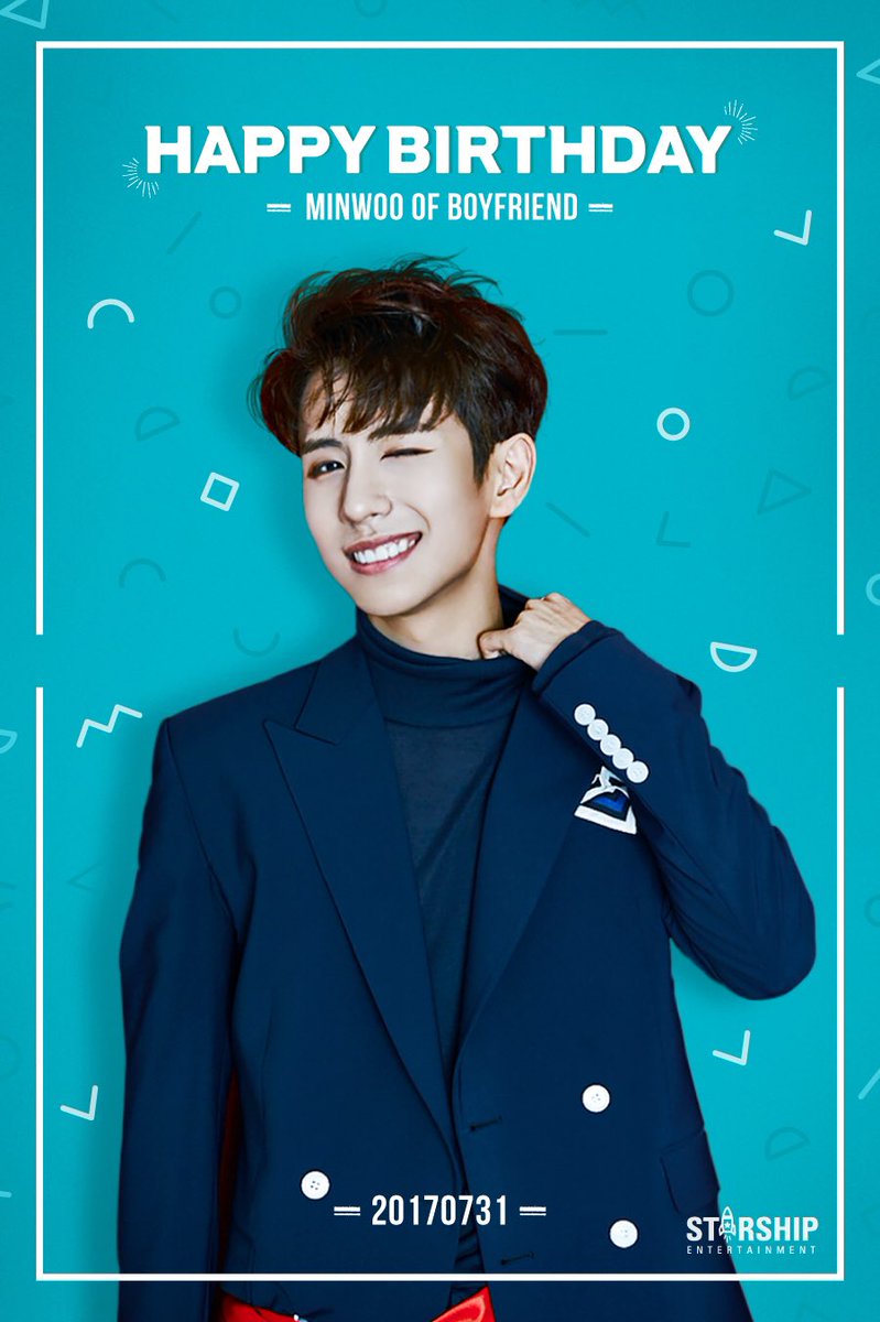 STARSHIPent's tweet photo. 🎉 HAPPY BIRTHDAY 🎂
#20170731 #보이프렌드 '민우'의 생일을 축하합니다!😘 #BOYFRIEND #MINWOO https://t.co/wW7p2iwBIZ