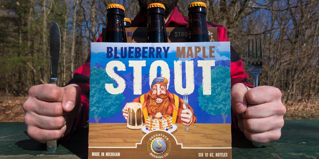 saugatuckbrew's tweet photo. Do Sunday morning breakfast right with a side of our Blueberry Maple Stout! #BreakfastInABottle #SBrewing #MIbeer https://t.co/5JeeBlddKd
