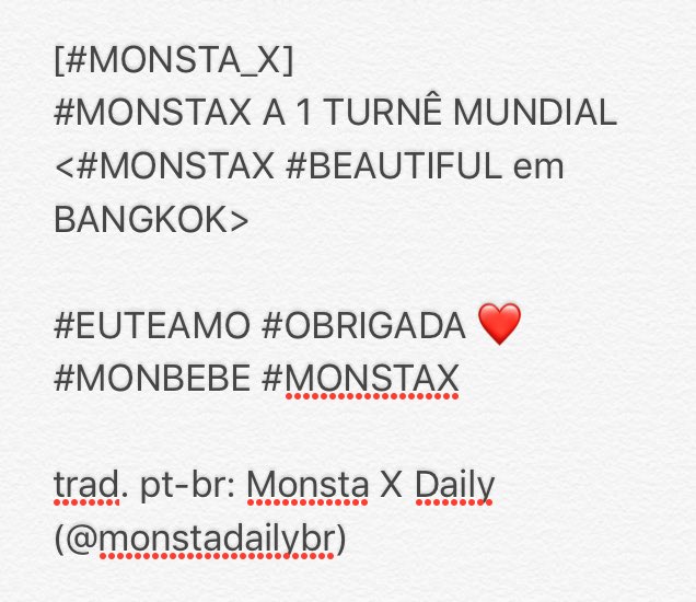 monstadailybr's tweet photo. ✨ATUALIZAÇÃO TWITTER @OfficialMonstaX:
 Atualização/tradução sobre o show do Monsta X em Bangkok. https://t.co/uPcRPh2bql