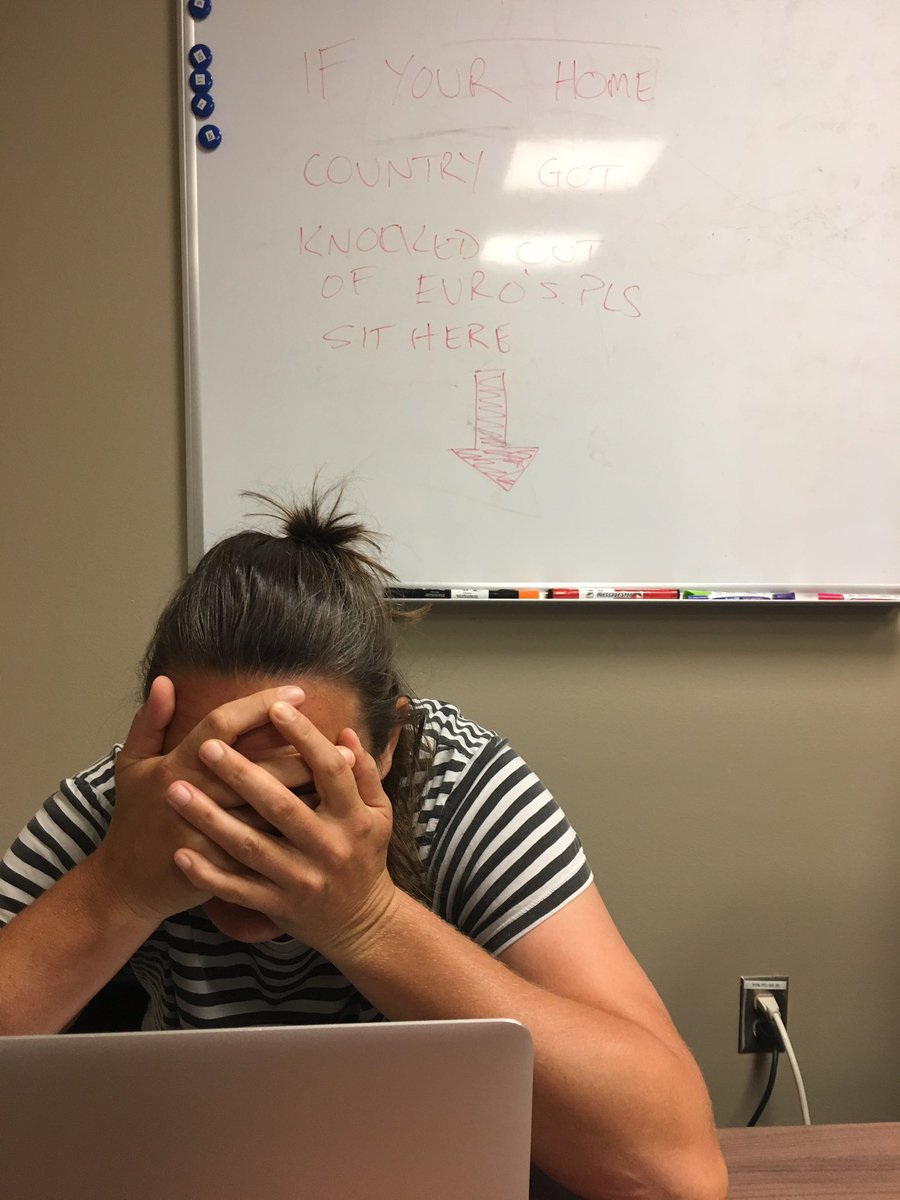 NAngerer's tweet photo. Warm welcoming from the @ThornsFC coaching staff. "...If your home country got knocked out of the Euros pls sit here" @mparsons_1 😡😂😂 https://t.co/s0xayccXGf