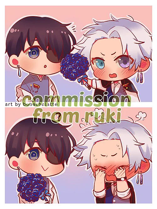 Commission from @SaintLuki !! Their OCs are so cute!! 