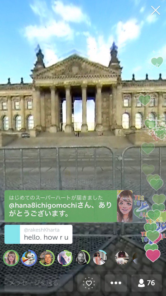 Midori_Mat's tweet photo. .@DanaC_さんの #Periscope ライブ放送: 360° Bike ride through Berlin #periscope360 #insta360 #yestoa… https://t.co/XYrXl7yqXo https://t.co/7XEtKx0yWW