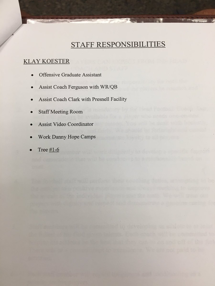 klaykoester's tweet photo. 10 years ago starting my coaching career. #StaffResponsibilities #GALife #Tree1-6 #NoJobToBigOrToLittle #AttentionToDetail https://t.co/O8kgrfgV1G