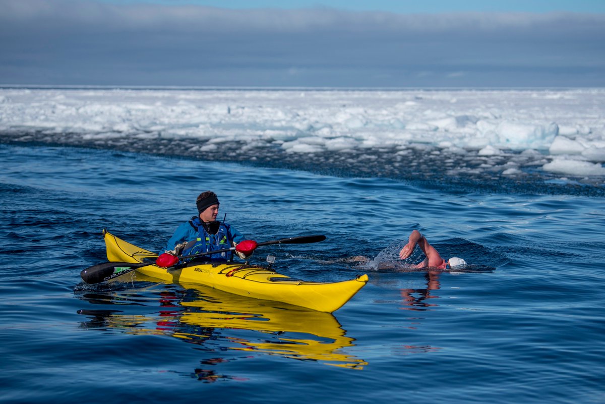 I’ve just swum along the edge of the Arctic sea ice, to bring you this message. bit.ly/2vbSklp Please share. #ArcticDecade