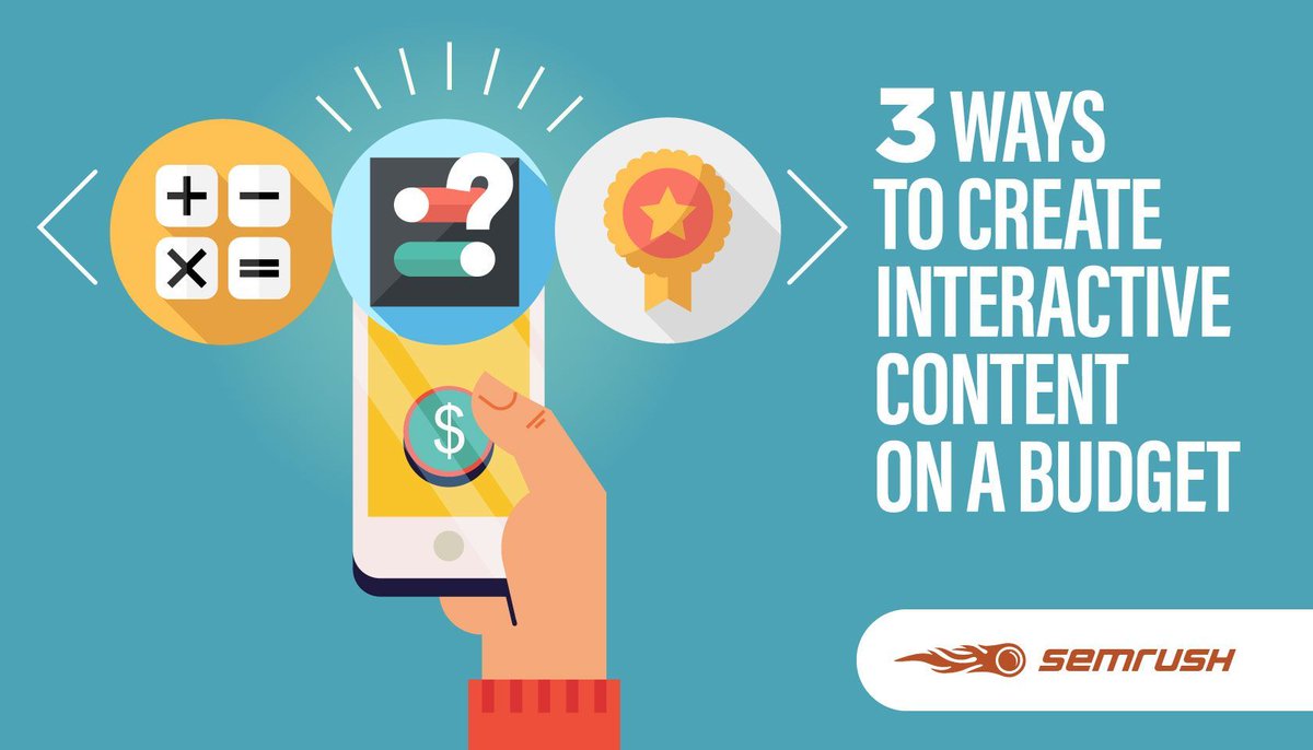 smartagoncom's tweet image. 3 Ways To Create Interactive #Content On a #Budget &amp;gt;&amp;gt; buff.ly/2uatLVj &amp;lt;&amp;lt; from @Sehgal_K @semrush