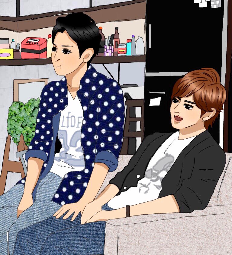 最近またシェアハウス見てるから、どうしても描きたくなっちゃう(笑)でもやっぱ小物とか葉っぱの感じ描くの苦手_(:3」z)_