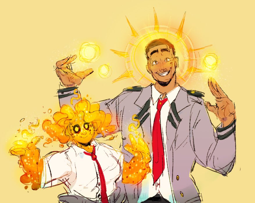 doodles! solar kids keepin' the world a brighter(hotter) place; amazing ocs asahi and taiyo belong to @jasjuliet &amp; @trisketched! #bnhaoc 