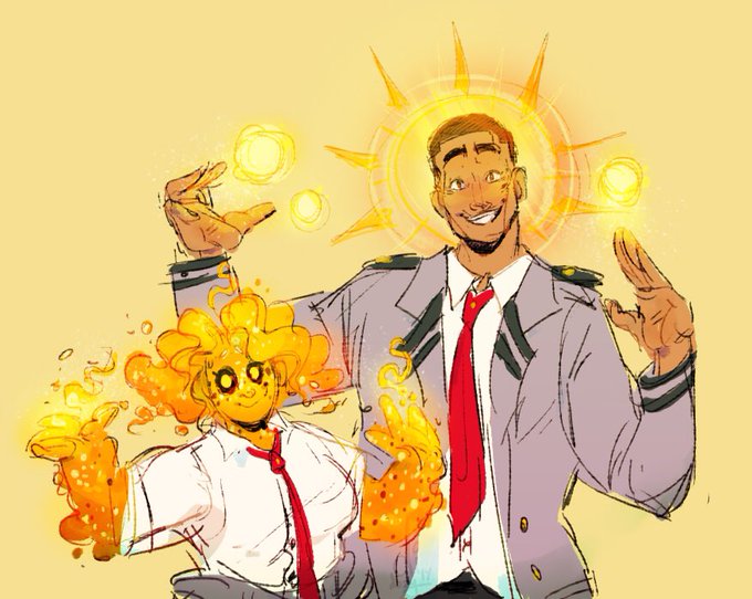 doodles! solar kids keepin' the world a brighter(hotter) place; amazing ocs asahi and taiyo belong to @jasjuliet &amp; @trisketched! #bnhaoc 