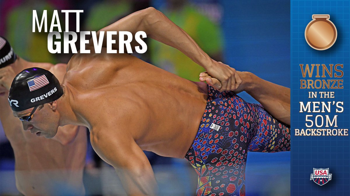 Bronze for <a href="/MattGrevers/">Matt Grevers</a> in the 50 back! He picks up another medal at #FINABudapest2017. 🥉