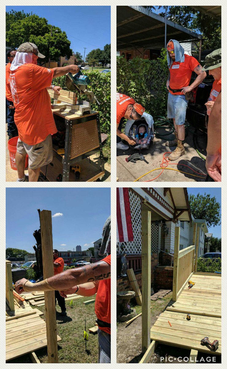 GusWolf_THD's tweet photo. Finishing touches on @TeamDepot  veteran wheelchair ramp project! Way to go team! Thanks @SkillmanHD6804  #letsdothis https://t.co/tqIGfYi33l