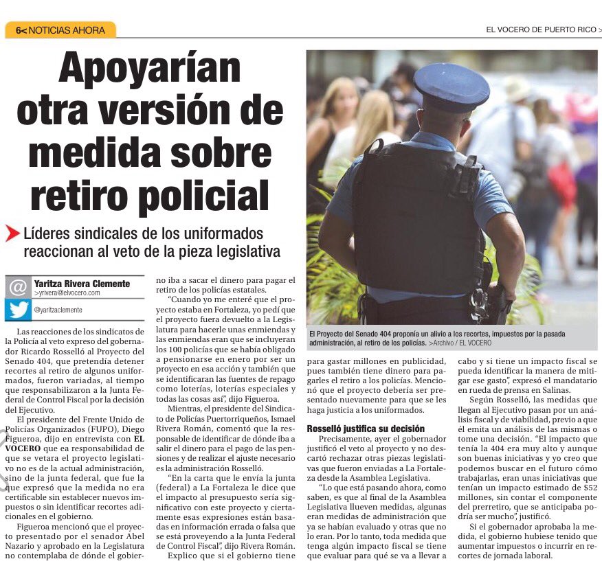 Yaritzaclemente's tweet photo. Sindicatos de la @PRPDNoticias apoyarían otra versión del #PS404 @VoceroPR https://t.co/cvvwNplRVM