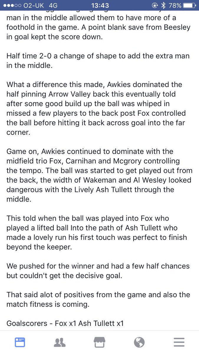 awkiesallstars's tweet photo. Awkies gaffer report from today's game vs arrow valley 1/2 https://t.co/rIDAn3DEXf