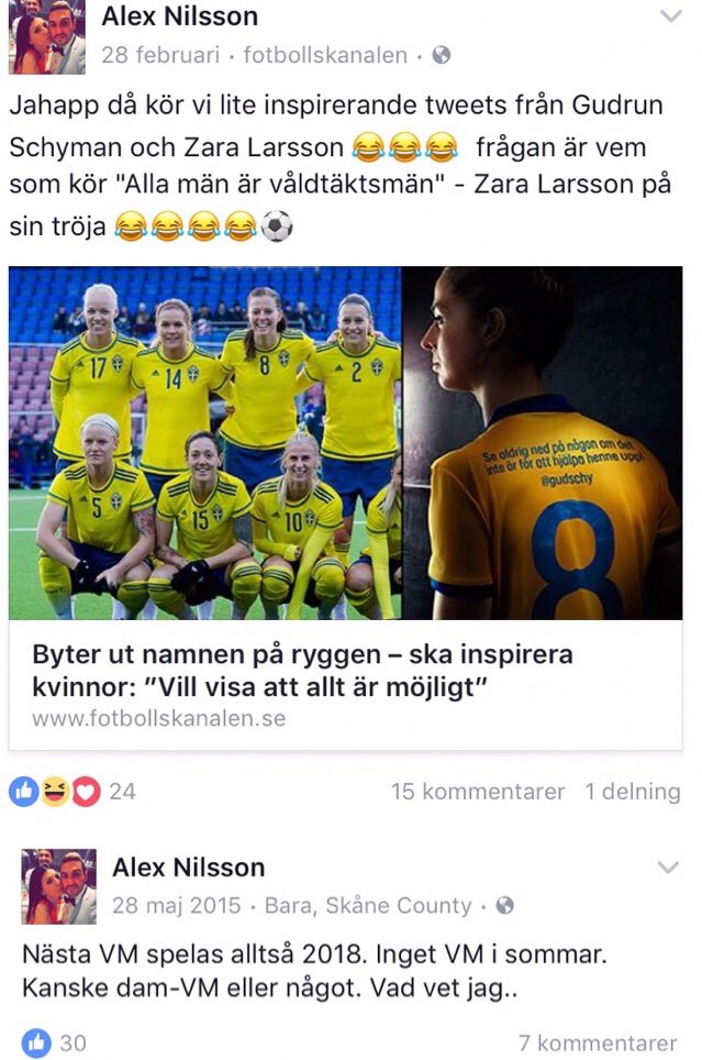 hade Alex tränat lika mycket som han gnäller på damfotboll hade han varit landslagsspelare idag 🏆